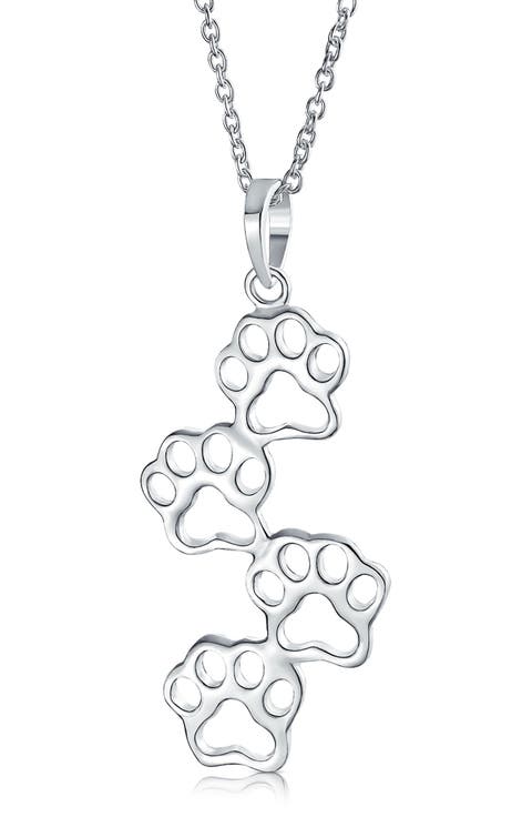 Sterling Silver Paw Pendant Necklace