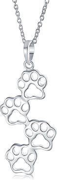 BLING JEWELRY Sterling Silver Paw Pendant Necklace