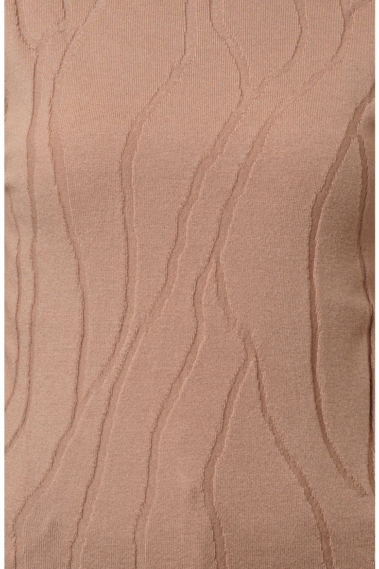 Intarsia Short Sleeve Sweater, Alternate, color, WARM TAUPE