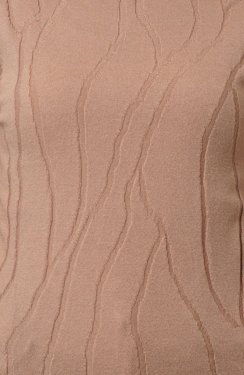 CYRUS Intarsia Short Sleeve Sweater, Alternate, color, Warm Taupe