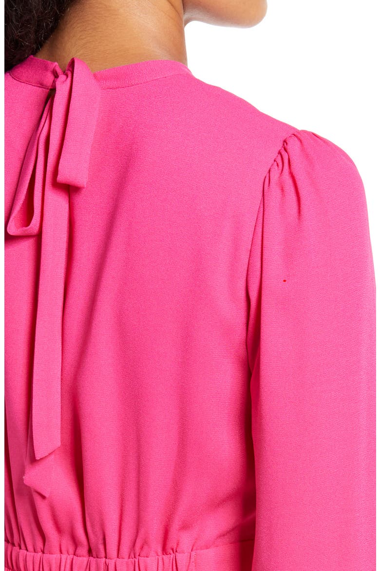 Tie Back Long Sleeve Dress, Alternate, color, PINK YARROW