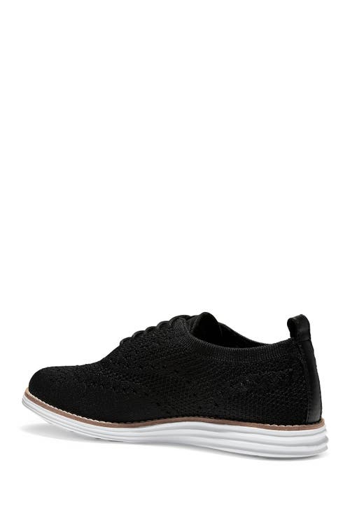 Cole Haan Original Grand Stitchlite Wingtip Oxford In Black Knit/optic White