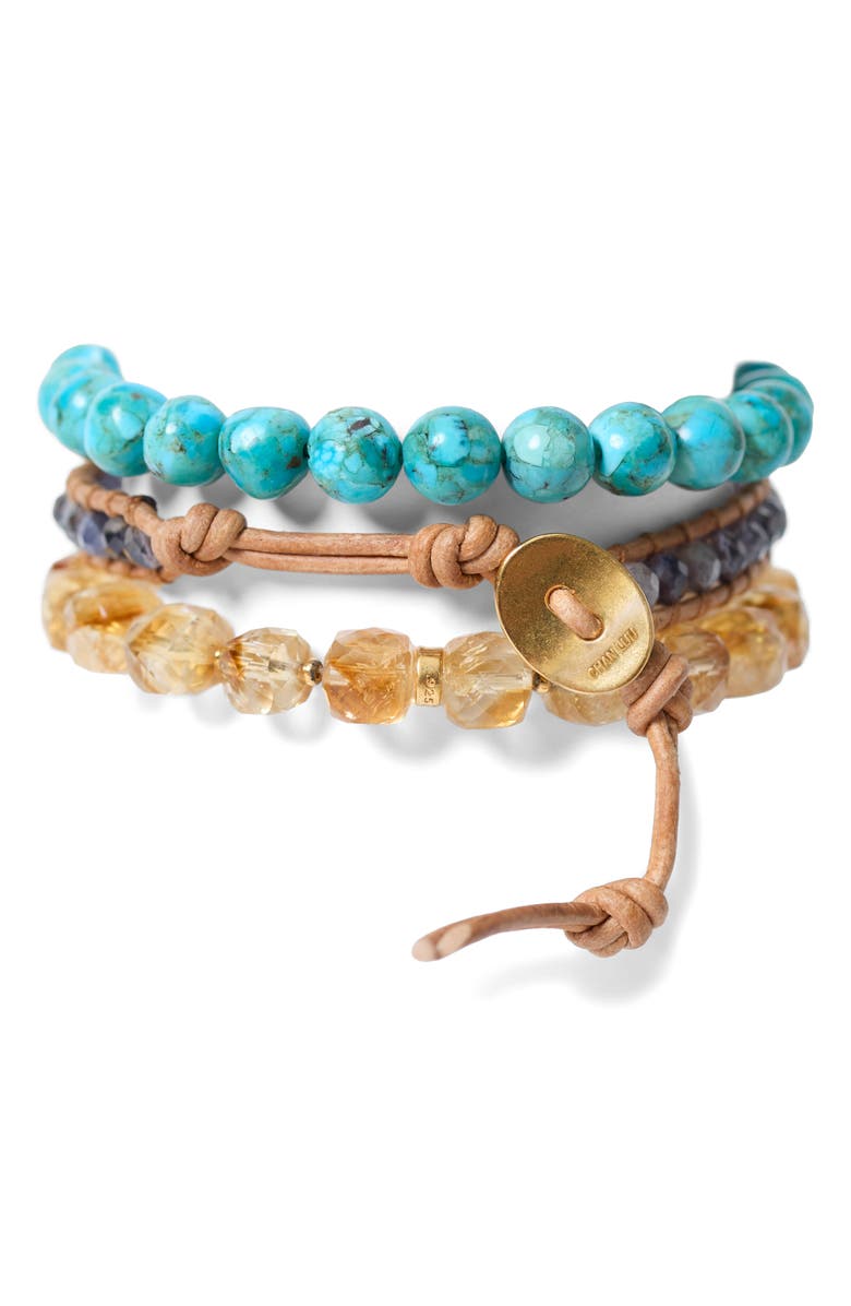 Chan Luu Trinity Turquoise Bracelet Set, Alternate, color, Turquoise