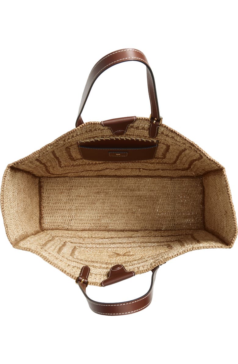Anya Hindmarch Bow Crocheted Raffia East/West Tote, Alternate, color, Natural