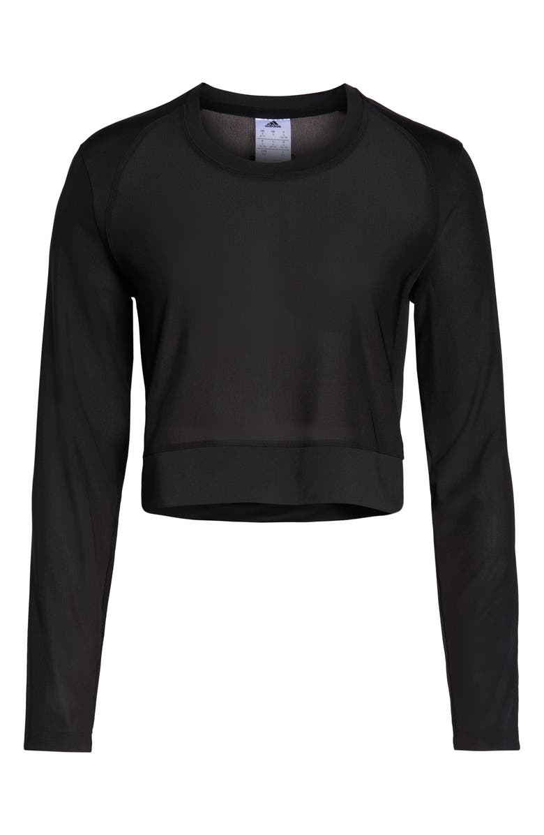 adidas Badge of Sport Mesh Crop Training Top, Alternate, color, 