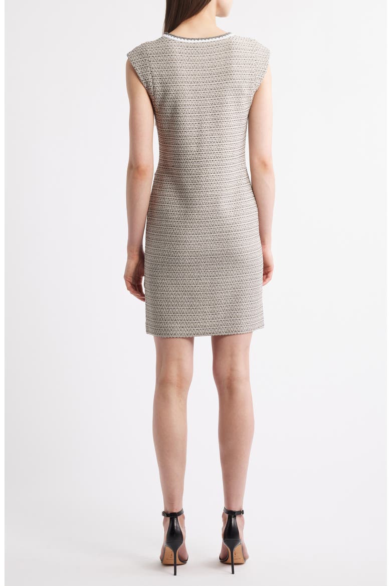 x Tanya Foster Knit Tweed Sheath Dress, Alternate, color, LIMESTONE/ WHITE/ BLACK