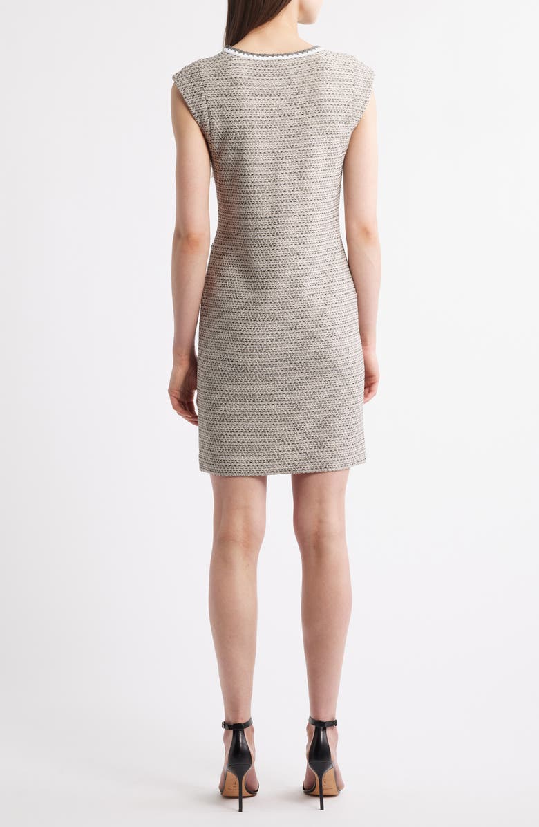Ming Wang x Tanya Foster Knit Tweed Sheath Dress, Alternate, color,