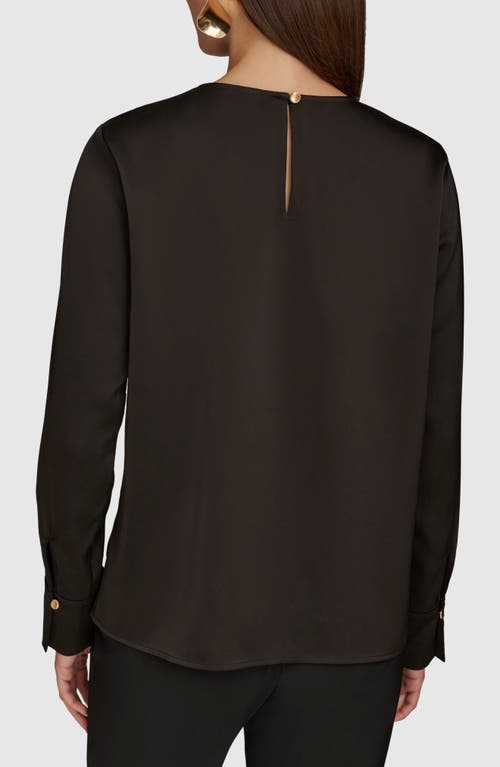 Shop Donna Karan New York Hardware Cutout Popover Shirt In Black