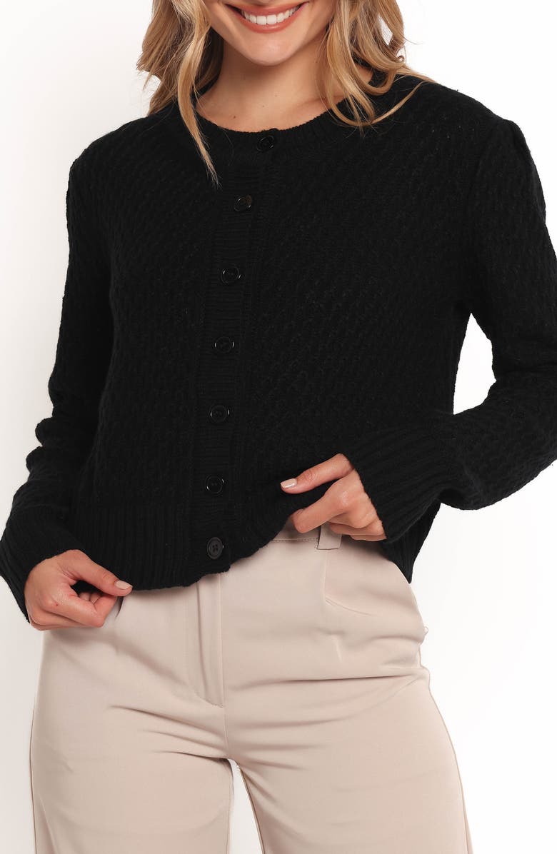 Petal & Pup Ozara Texture Cardigan, Alternate, color, Black