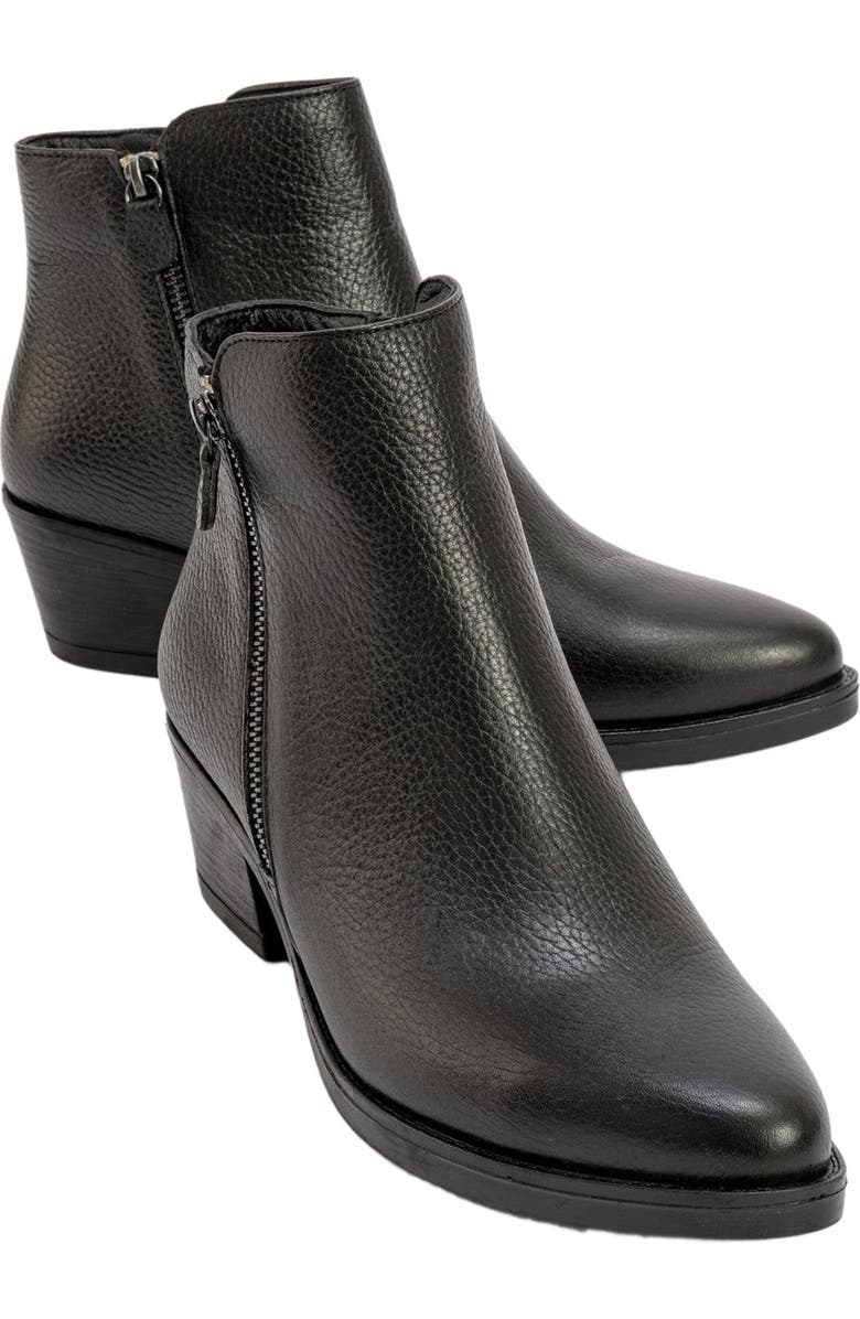 Forever & Always Shoes Jayer Leather Double-Zip Block Heel Boot, Main, color, Black Leather