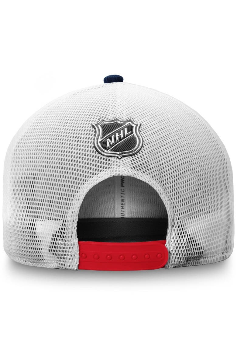 FANATICS Men's Fanatics Branded Navy Washington Capitals Authentic Pro Locker Room Trucker Snapback Hat, Alternate, color,
