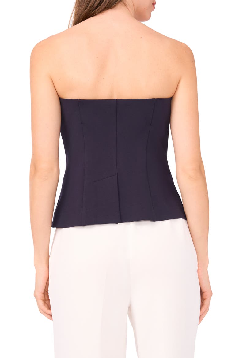 Strapless Ponte Tailored Weskit Top, Alternate, color, NAVY DEPTHS