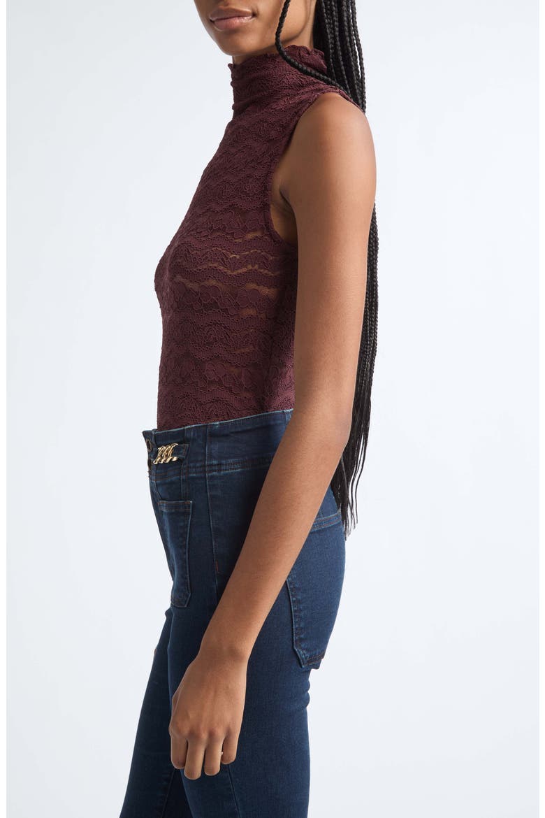 Alora Lace Mock Neck Top, Alternate, color, BURGUNDY