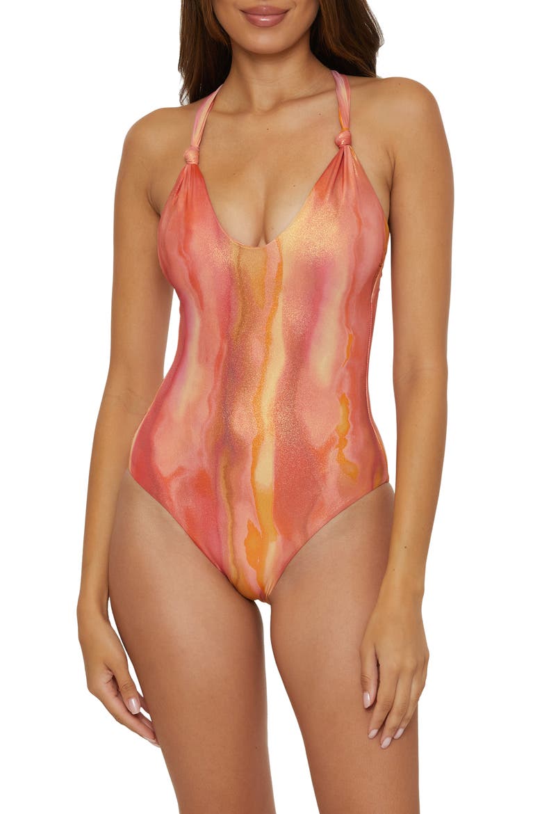 Solar Energy One-Piece Swimsuit, Main, color, ORANGE MULTI
