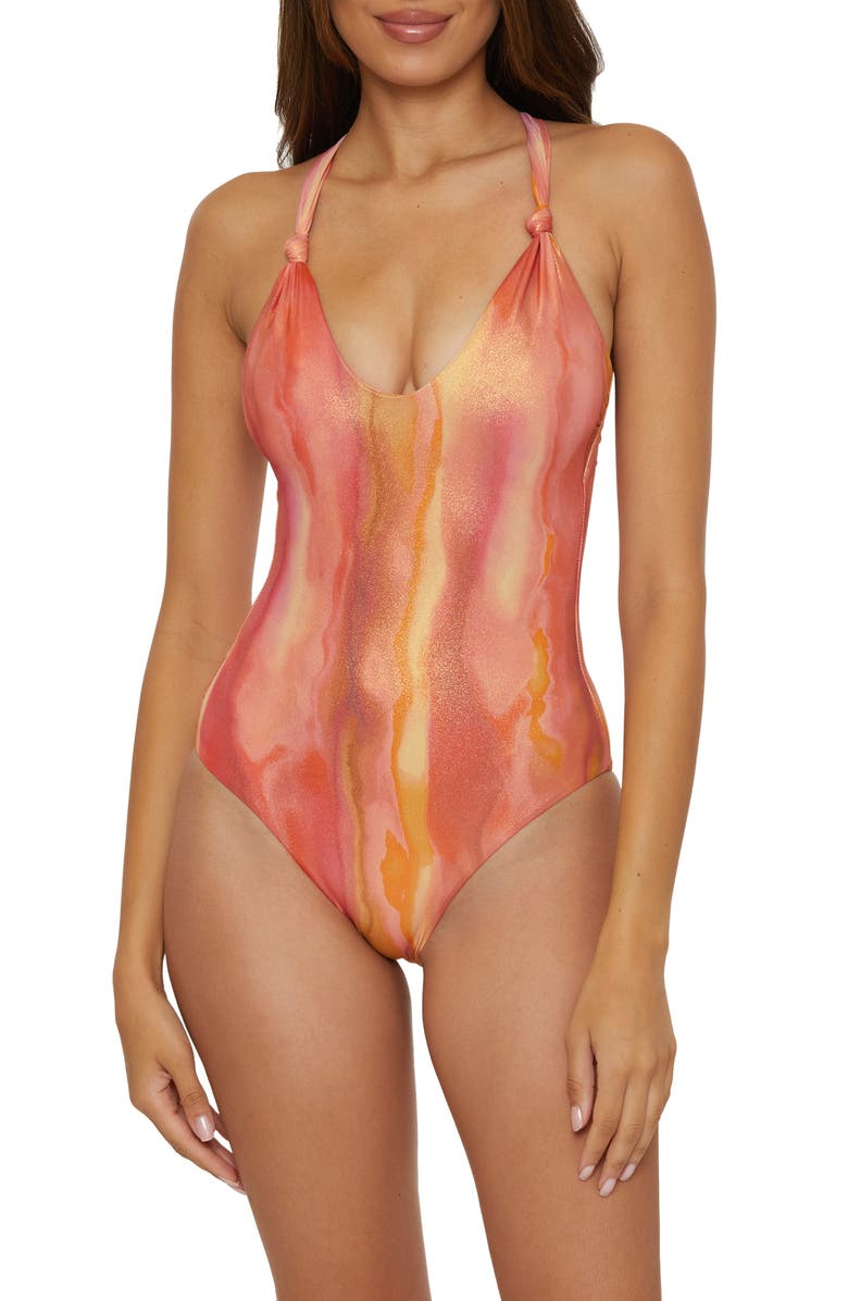 Becca Solar Energy One-Piece Swimsuit, Main, color, Orange Multi
