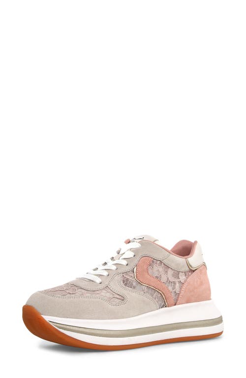 Voile Blanche Merry Mesh Sneaker In Rafia Ecru
