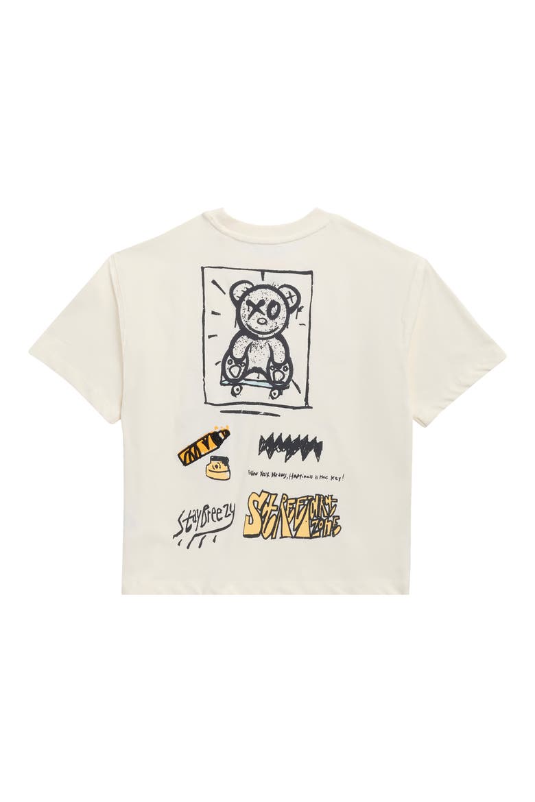 Kids' Teddy Cotton Graphic T-Shirt, Alternate, color, PEARL