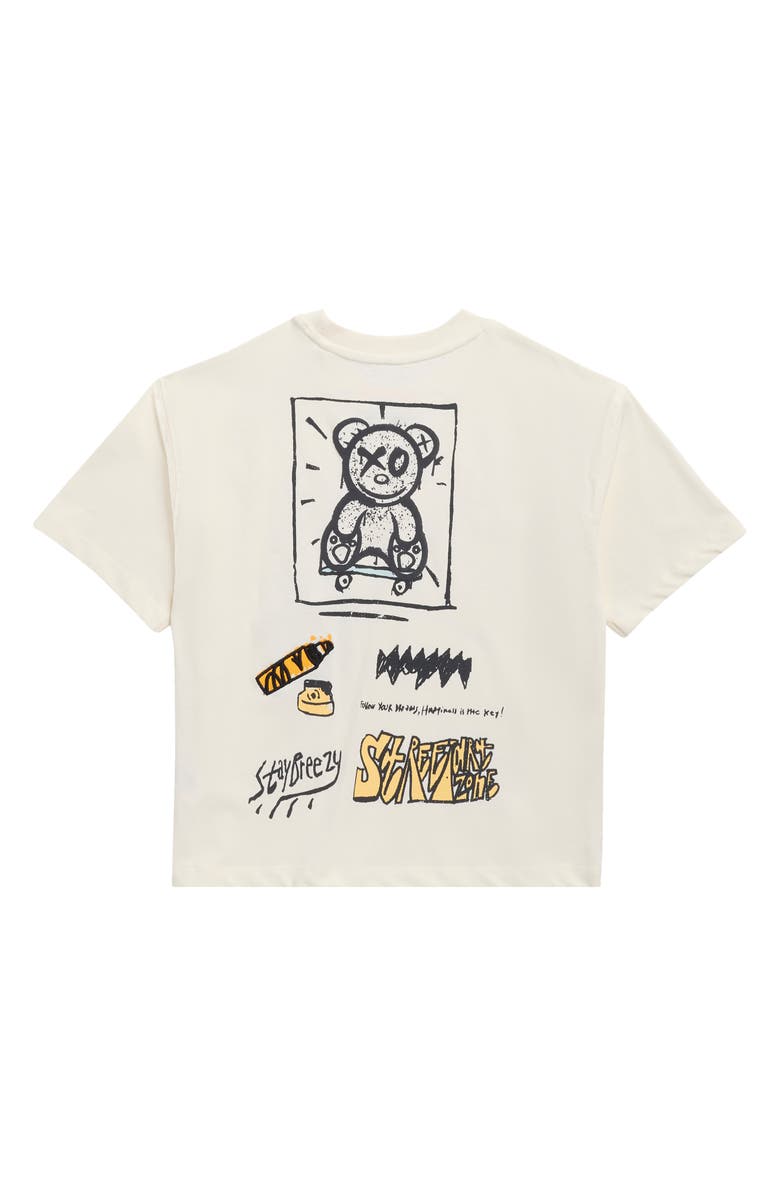 DENIM AND FLOWER Kids' Teddy Cotton Graphic T-Shirt, Alternate, color, Pearl