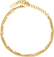 Atolea Double White Beaded Bracelet