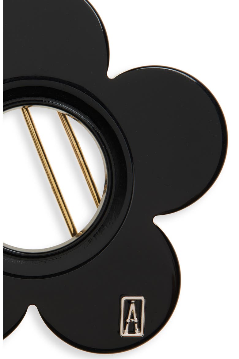 Flower Barrette, Alternate, color, BLACK