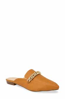 CHASE AND CHLOE Chain Trim Mule Flat