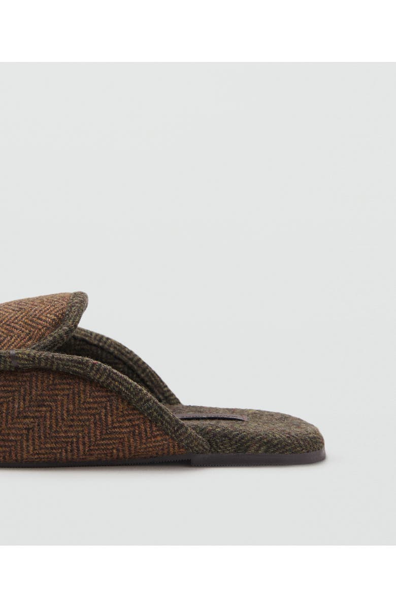 MANGO Herringbone Mule Slipper, Alternate, color, Brown