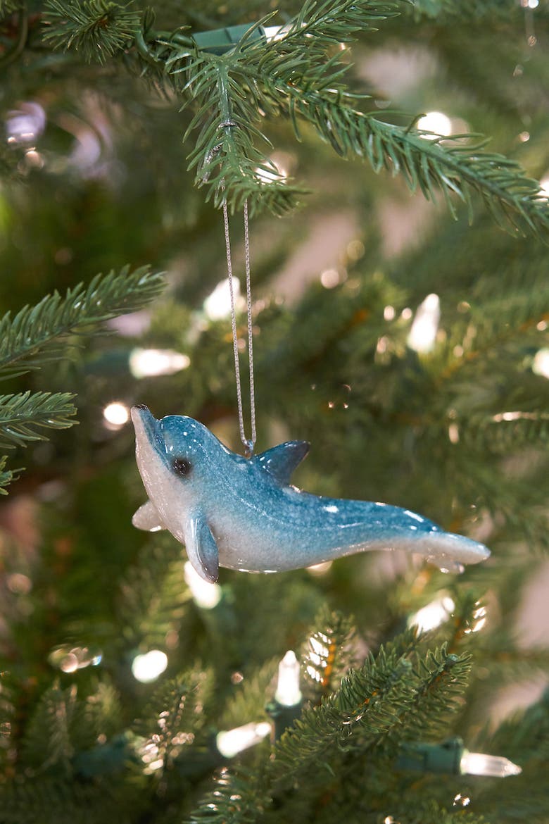 Cozumel Reef Dolphin Ornament, Alternate, color, Blue