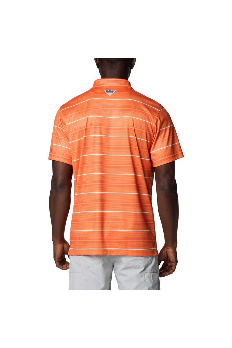 Men's Columbia Orange Clemson Tigers PFG Super Terminal Tackle™ Omni-Shade™ Stripe Polo, Alternate, color, Orange