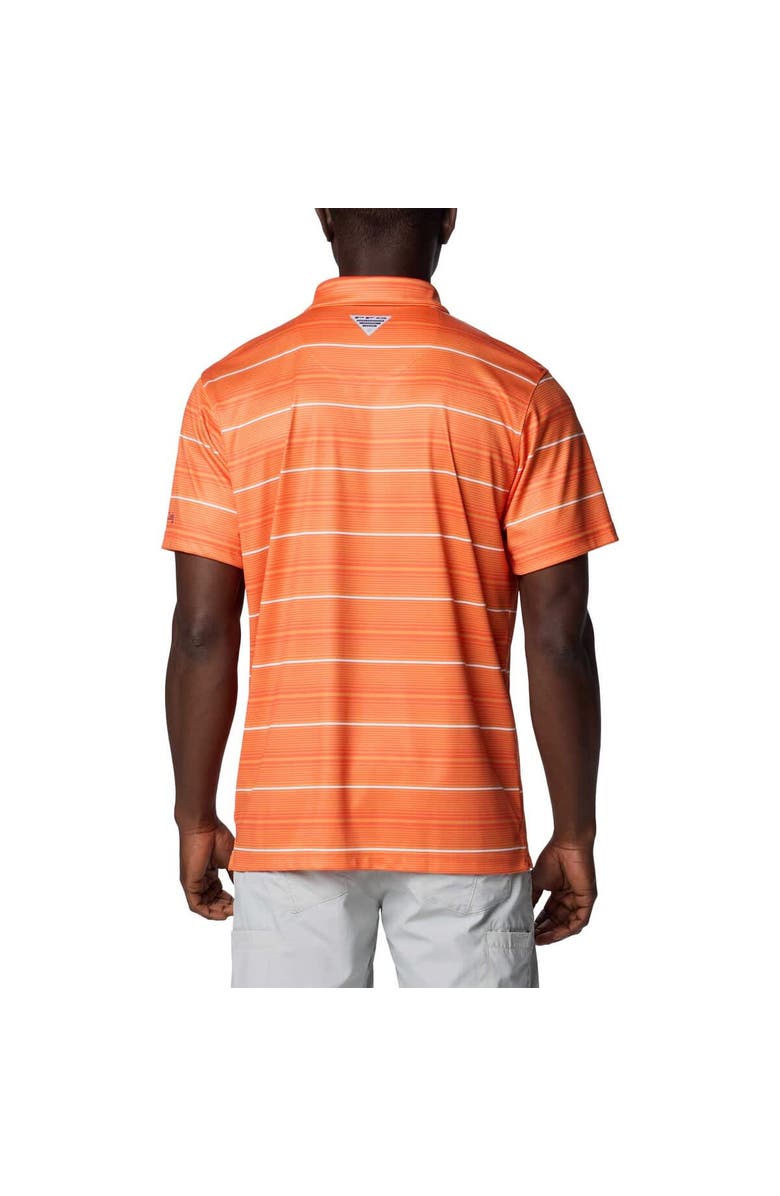 Columbia Men's Columbia Orange Clemson Tigers PFG Super Terminal Tackle<sup>™</sup> Omni-Shade<sup>™</sup> Stripe Polo, Alternate, color, Orange