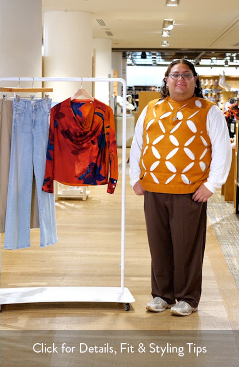 The Ciaran Abstract Print Stretch Silk Top, sales video thumbnail