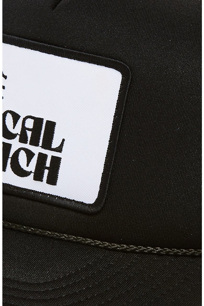 Logo Patch Trucker Hat, Alternate, color, BLACK