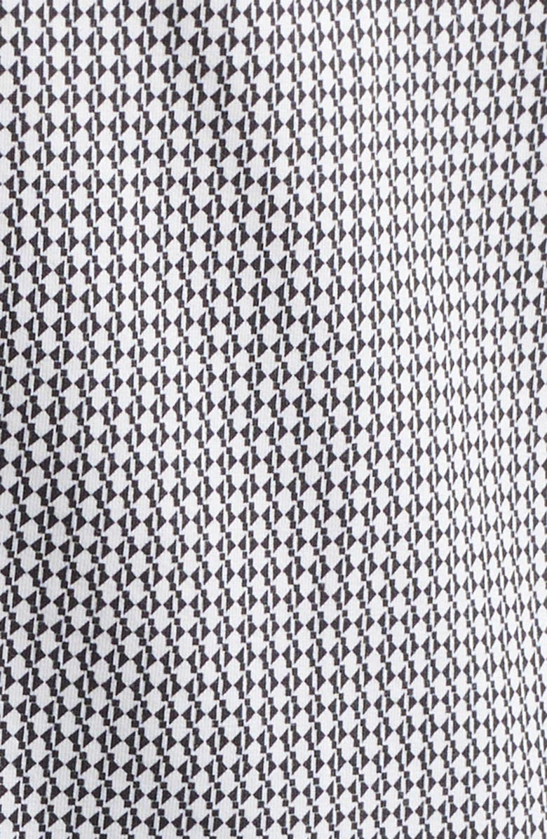 Bugatchi Miles OoohCotton<sup>®</sup> Geo Print Short Sleeve Button-Up Shirt, Alternate, color, White