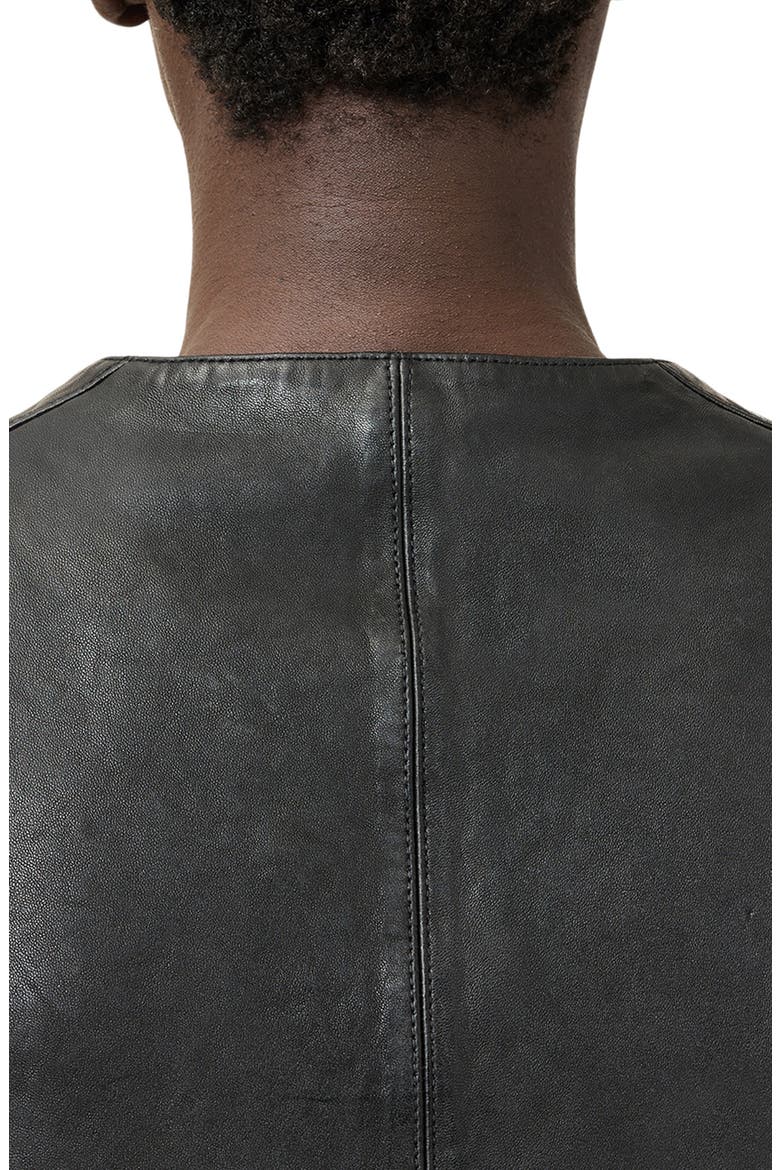 Davies Leather Waistcoat, Alternate, color, BLACK