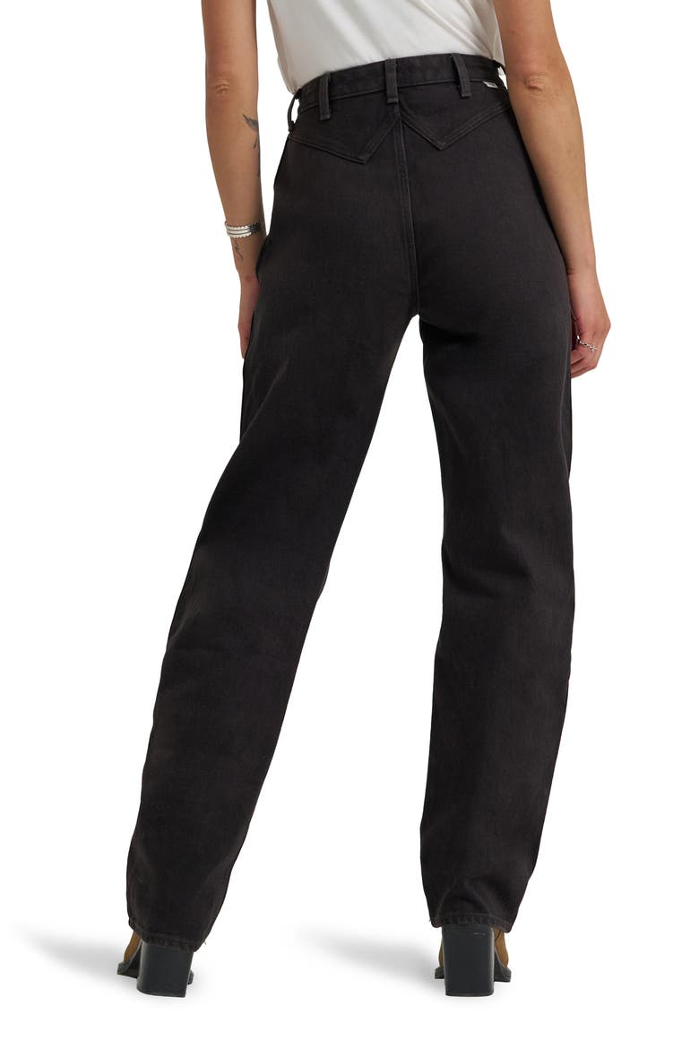 High Waist Ankle Barrel Jeans, Alternate, color, BLACK CHOCOLATE