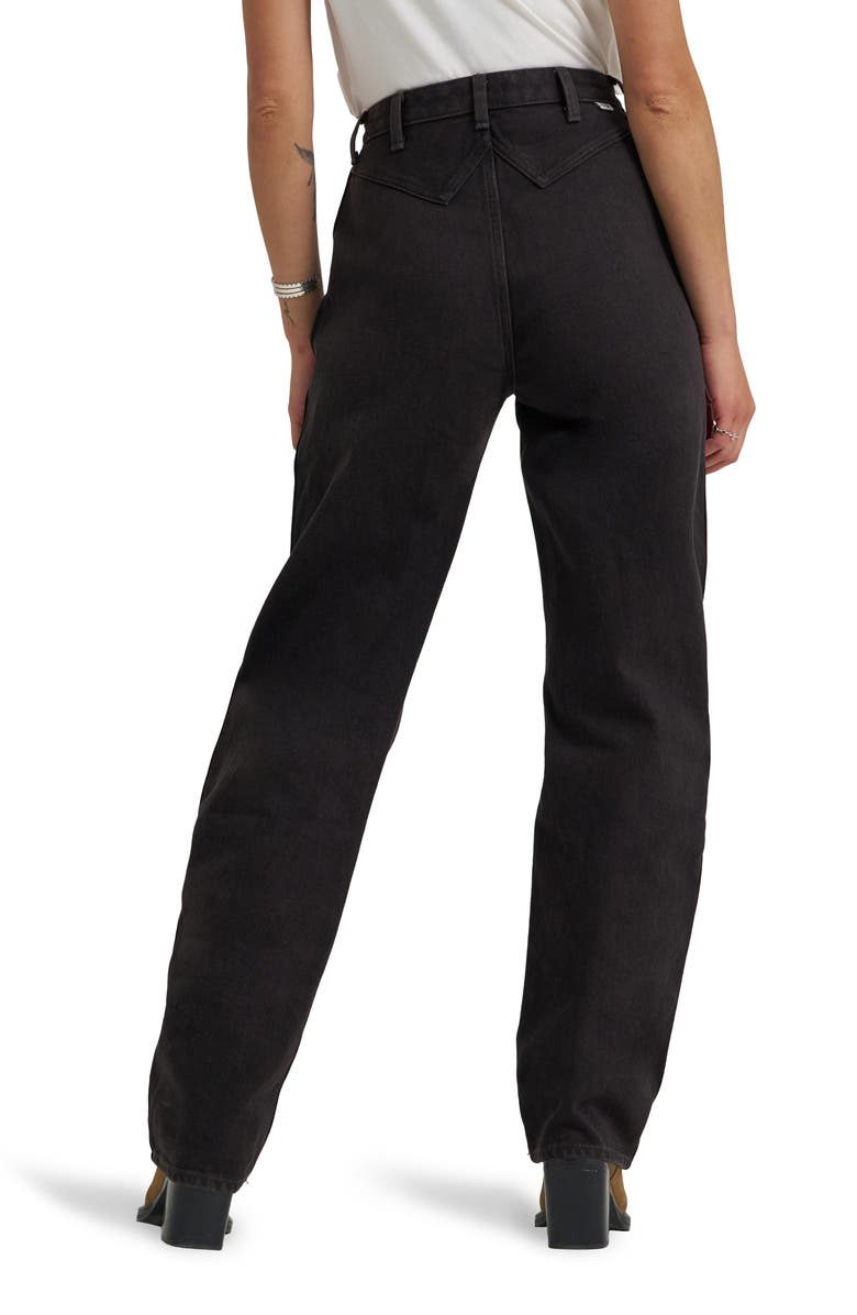 Wrangler High Waist Ankle Barrel Jeans, Alternate, color, Black Chocolate