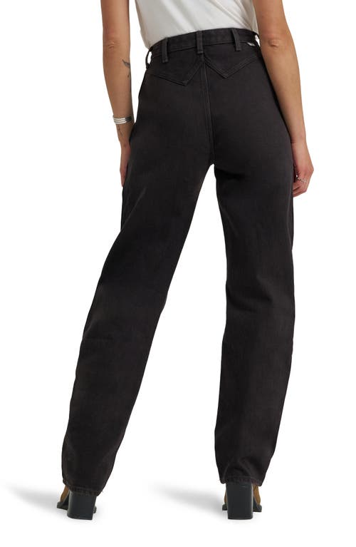 Wrangler High Waist Ankle Barrel Jeans In Black