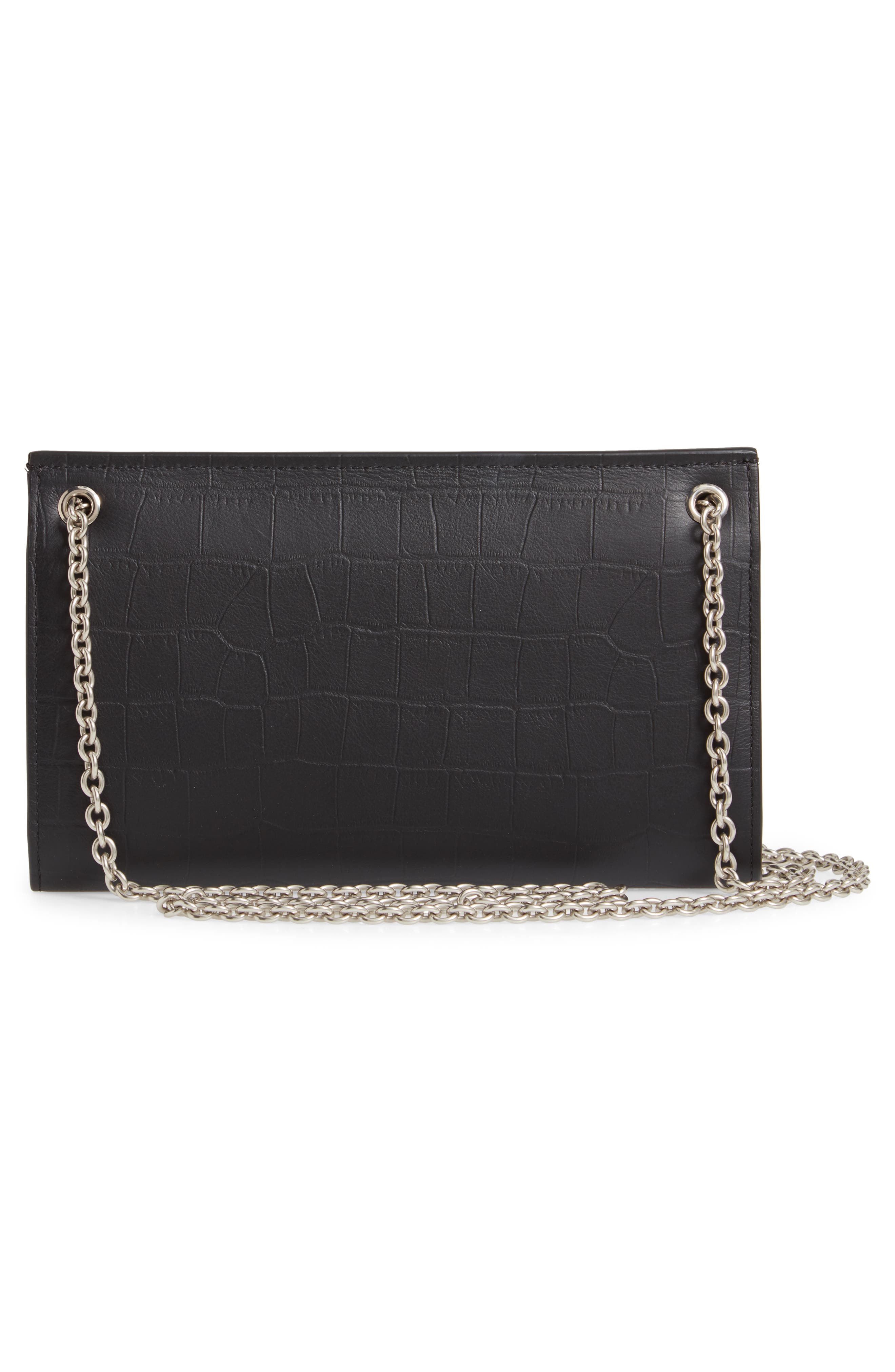 Mulberry Amberley Matte Croc Embossed Leather Clutch, Alternate, color, 