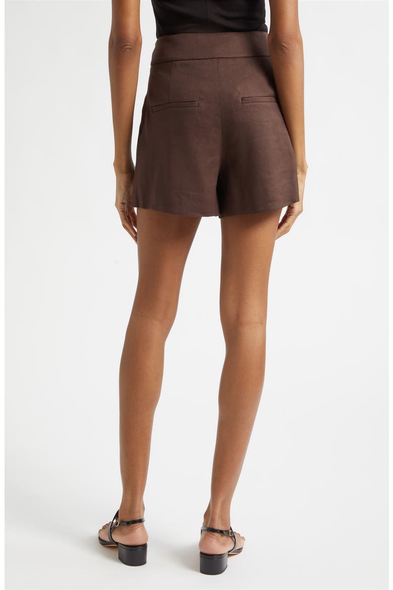 Haina Linen Blend Shorts, Alternate, color, DARK MOCHA