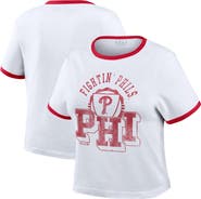WEAR by Erin Andrews Women's WEAR by Erin Andrews White Philadelphia Phillies Ringer Baby T-Shirt