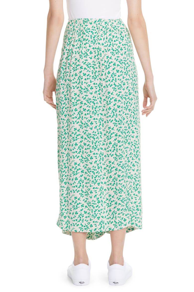 Print Tie Waist Midi Skirt, Alternate, color, TAPIOCADNU