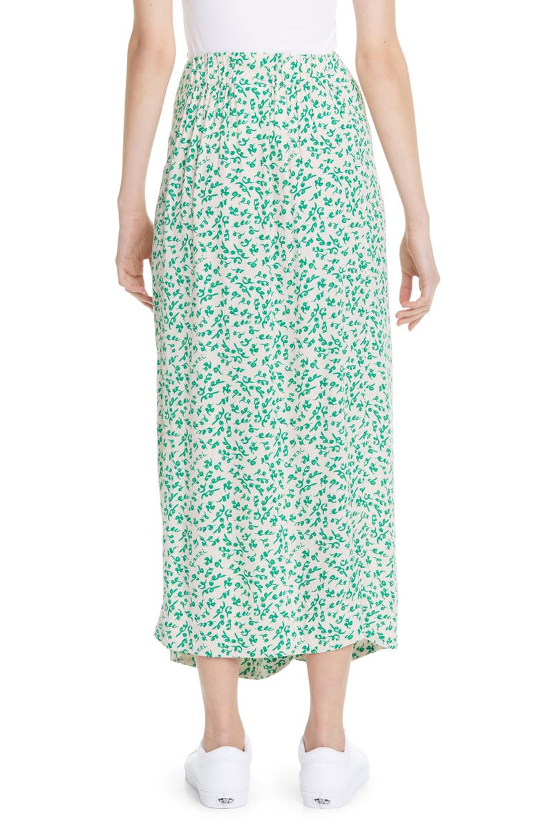 Ganni Print Tie Waist Midi Skirt, Alternate, color, 