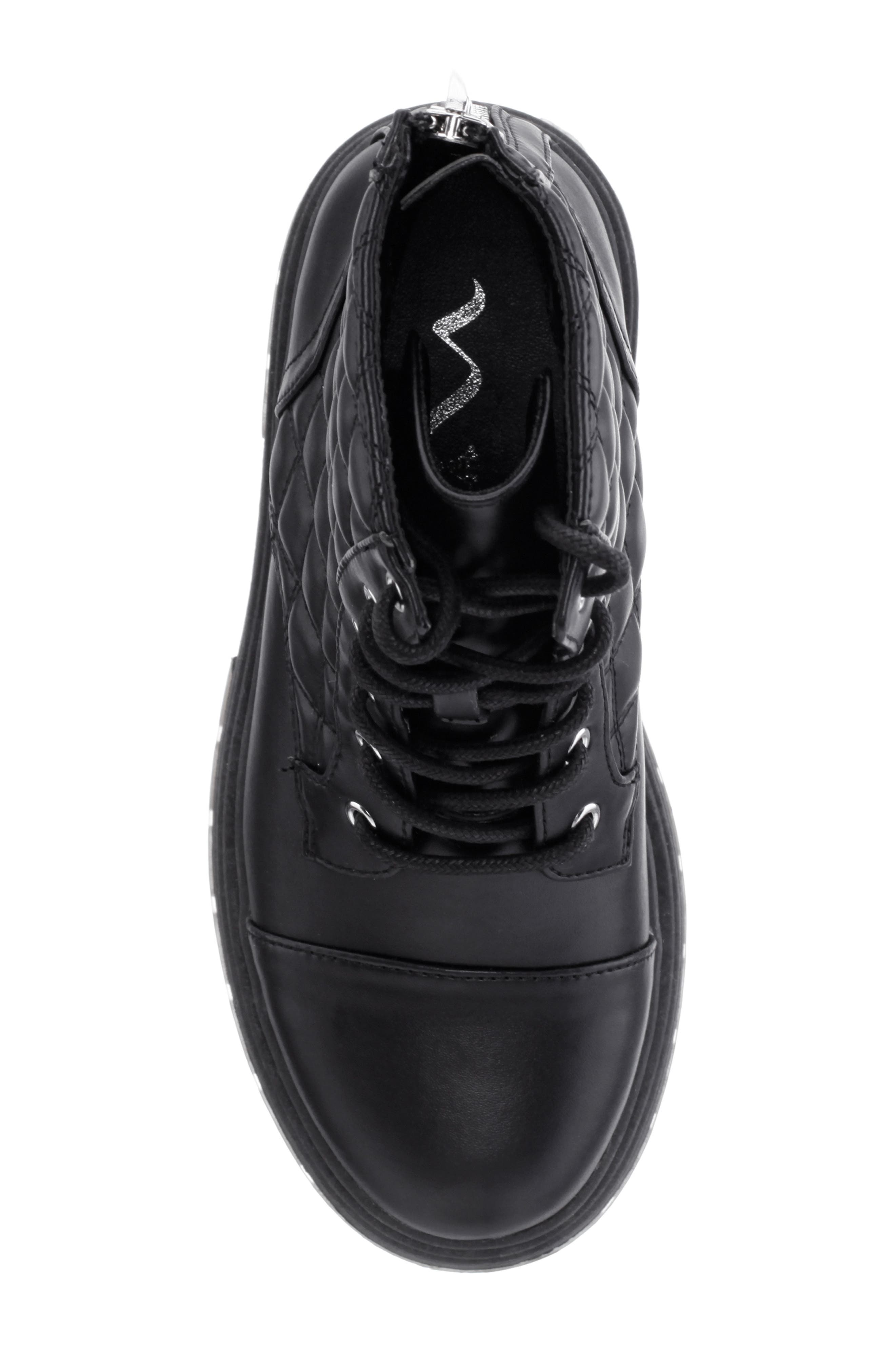 Nina Kids' Diana Combat Boot, Alternate, color, Black Smooth