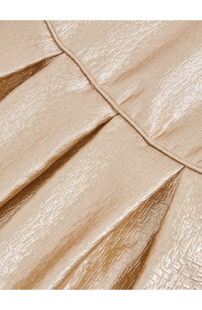 Reiss Kids' Nia Metallic Pleated Dress, Alternate, color, Gold