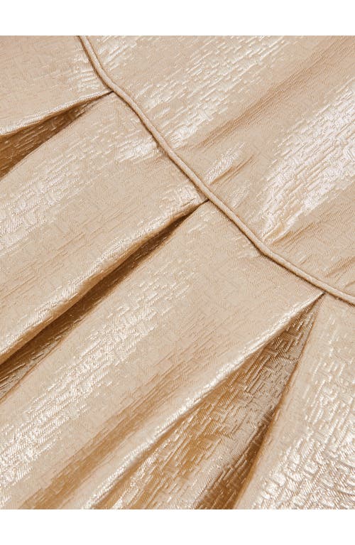 Reiss Kids' Nia Metallic Pleated Dress In Gold