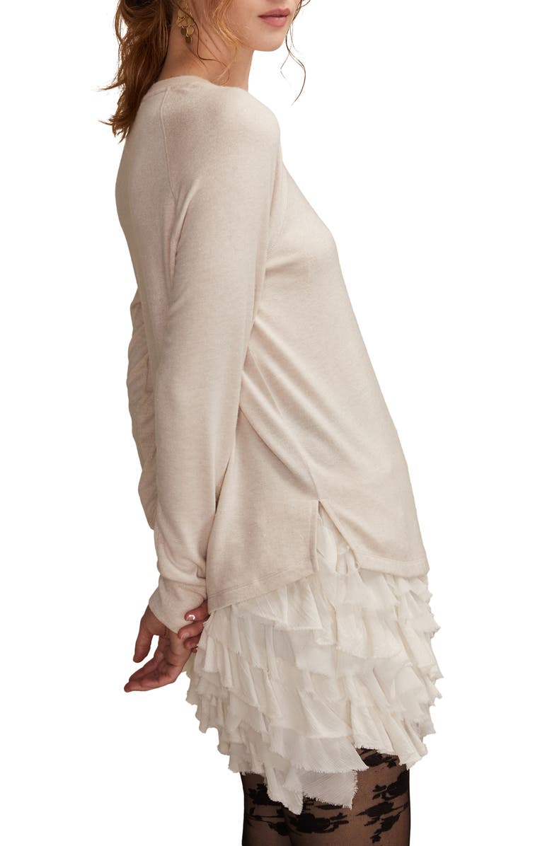 Lucky Brand Long Sleeve Crewneck T-Shirt, Alternate, color, Straw Heather Beige