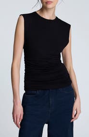Kenneth Cole Ruched Sleeveless Knit Top
