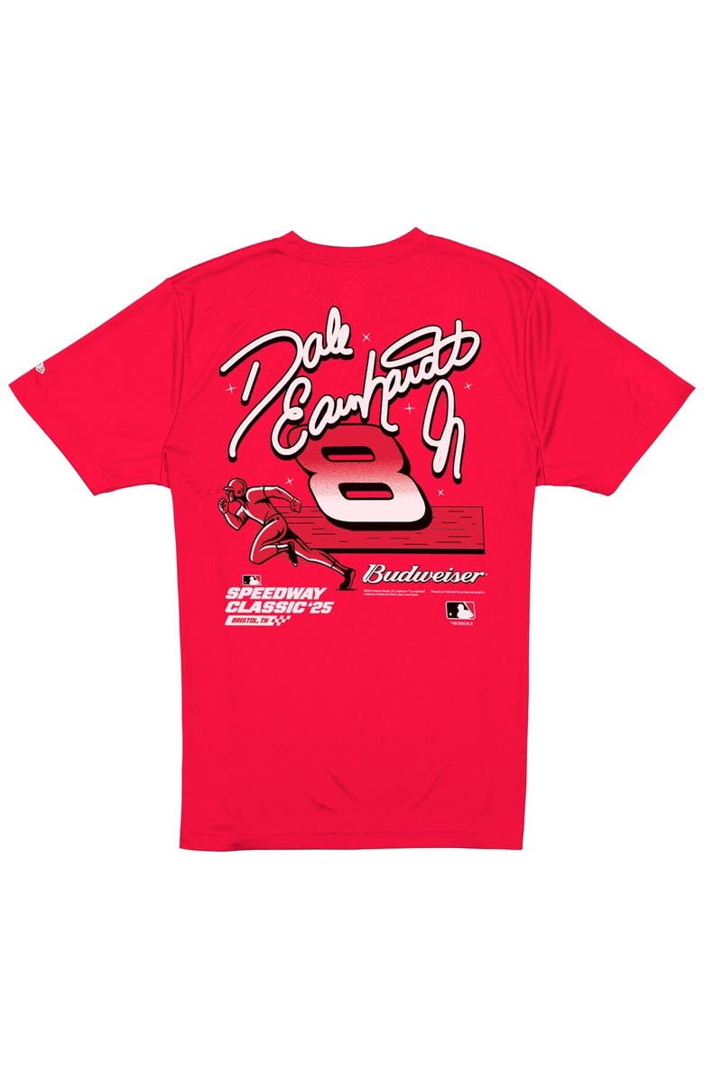 New Era Men's New Era Red Dale Earnhardt Jr. Budweiser x MLB 2025 Speedway Classic Car T-Shirt, Alternate, color, Red