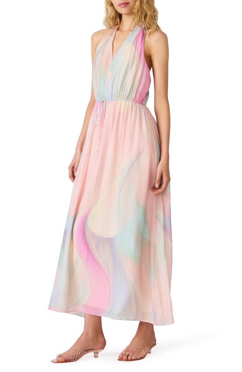 Steve Madden Crawford Halter Maxi Dress, Alternate, color, Pastel Multi