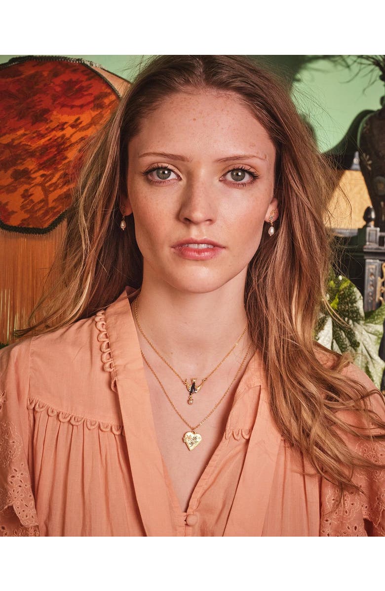 Fable England Swallow Locket, Alternate, color, Multi & Gold