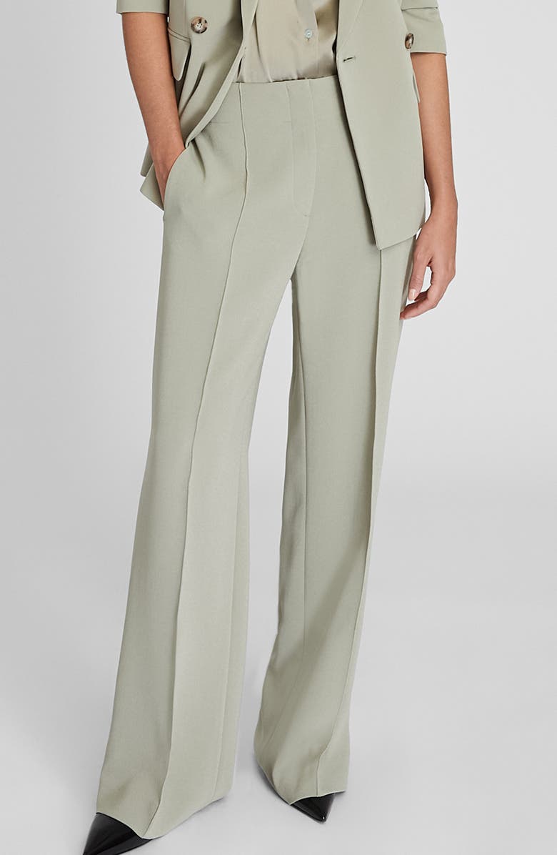 Club Monaco High Waist Wide Leg Crepe Pants, Main, color, 